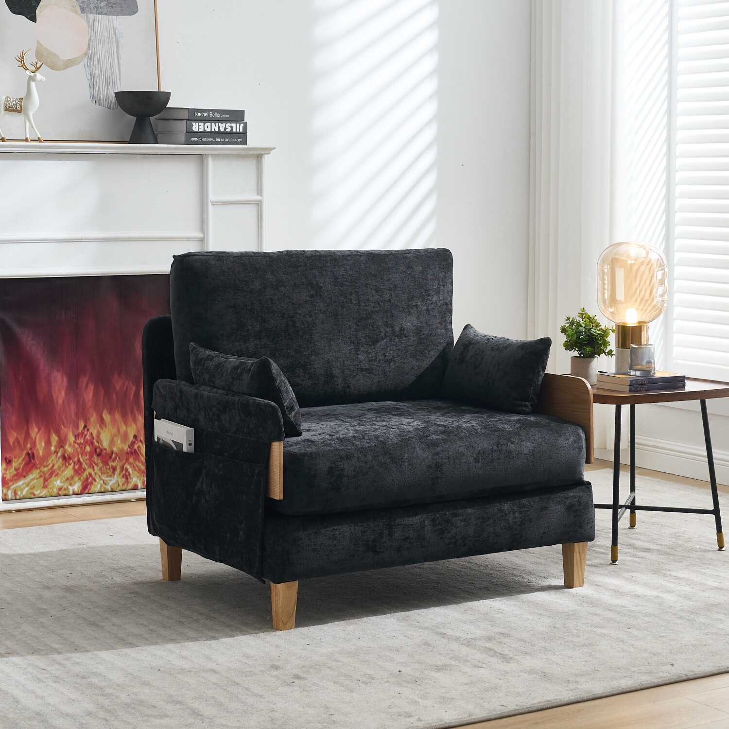 Convertible Sleeper Sofa Bed Multi-Functional Folding Recliner Chair w/ Pillow