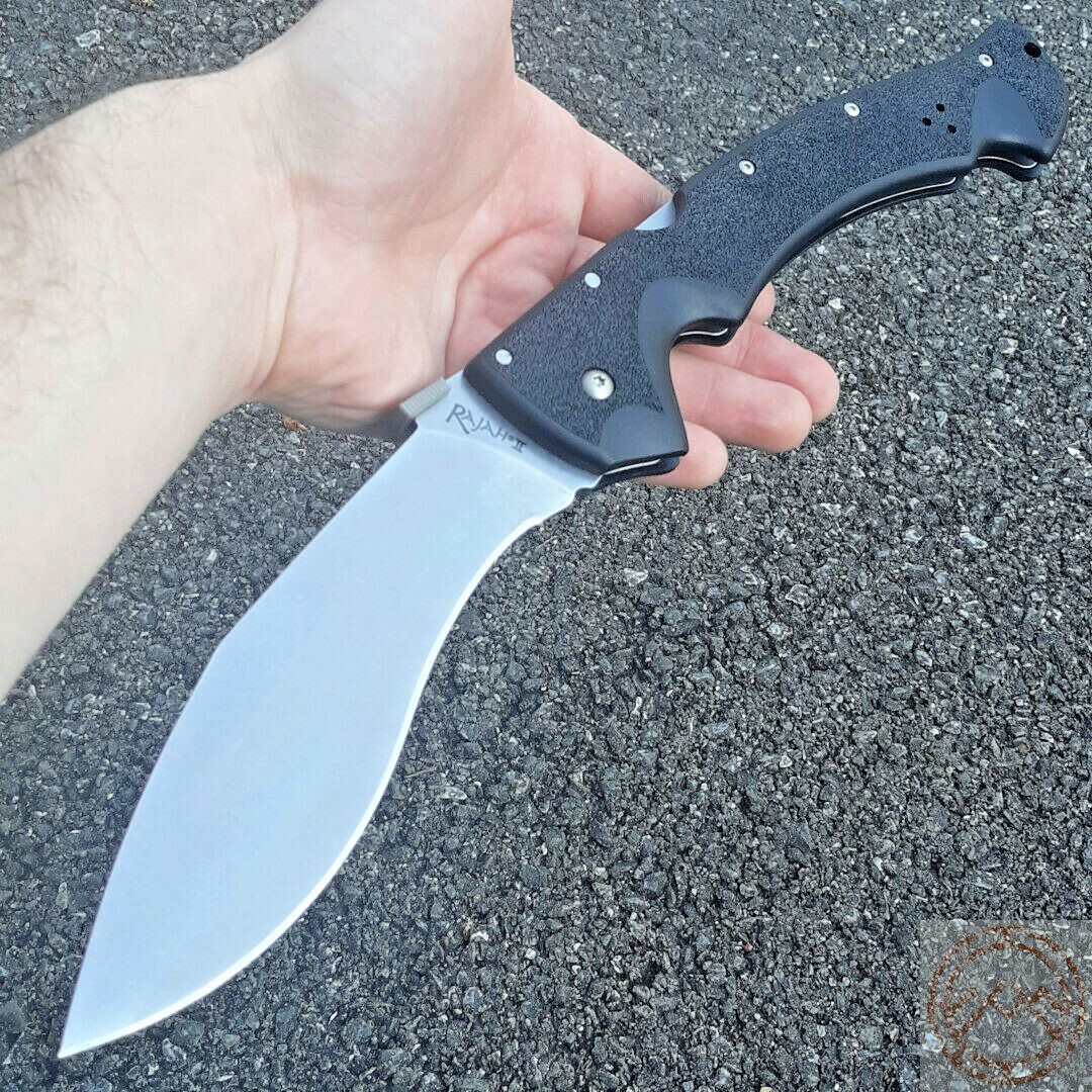 Cold Steel Rajah 2 Folding Knife 6" Stonewash AUS-10A Steel Blade Griv-Ex Handle