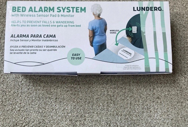Lunderg Early Alert Bed Alarm System - Wireless Bed Sensor Pad & Pager