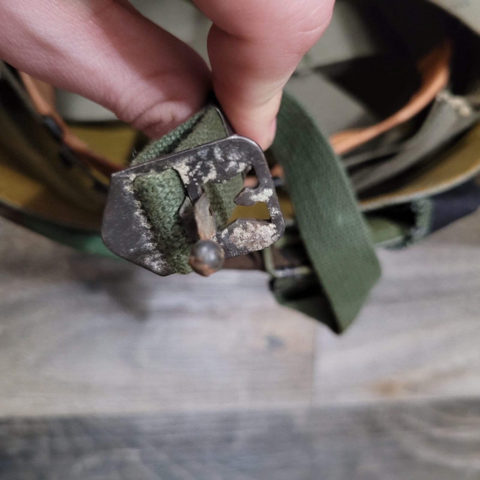 Military Issue 1980s M1 Helmet w/ Liner and Woodland Cover Ground Troops Type 1