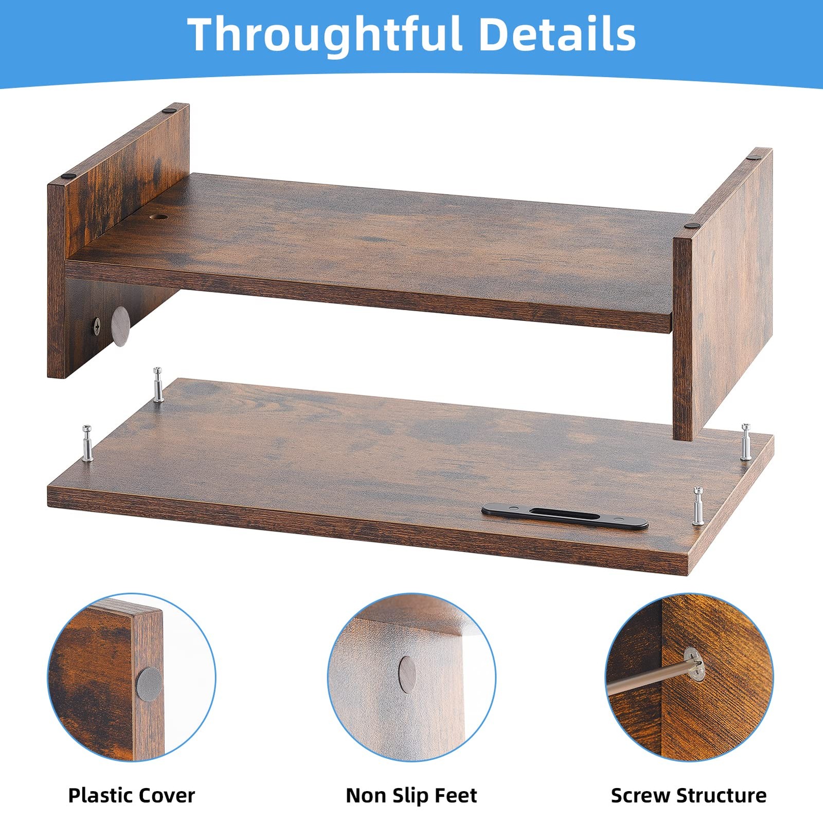 Monitor Stand Riser 16.5 Inch 2 Tier Computer Monitor Stand Printer Shelf Sta