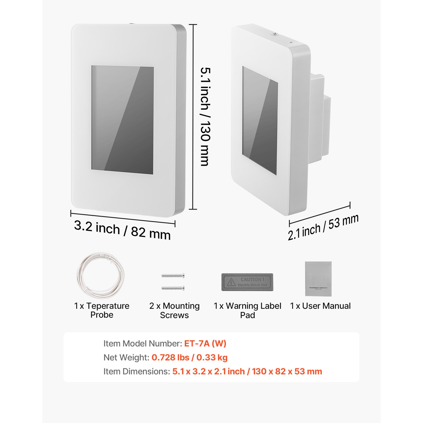 Uimoso Programmable 7 Day Thermostat LCD Touch Screen for Floor Heating Systems
