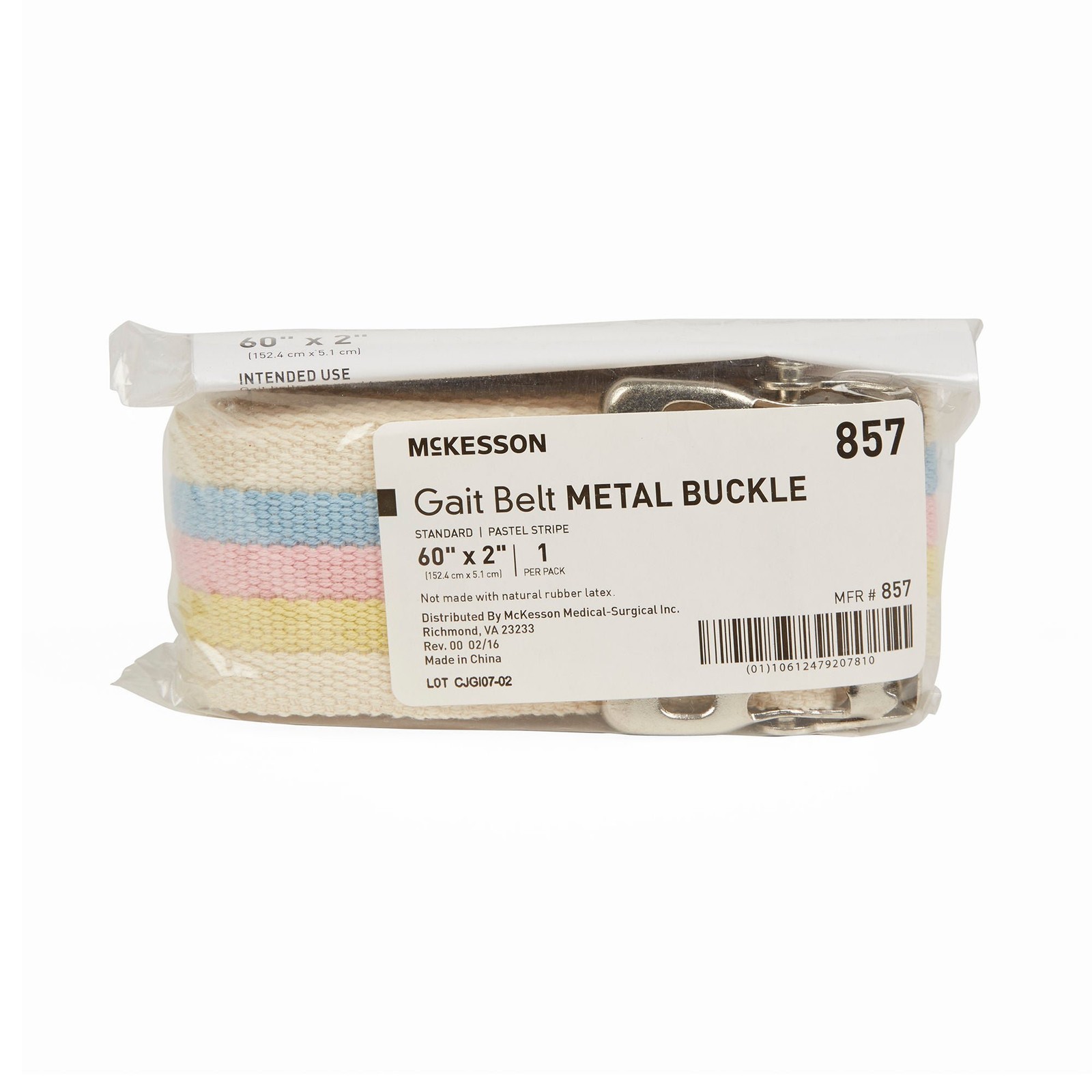 McKesson Gait Belt 60" Length Pastel Stripe 857 1 Ct