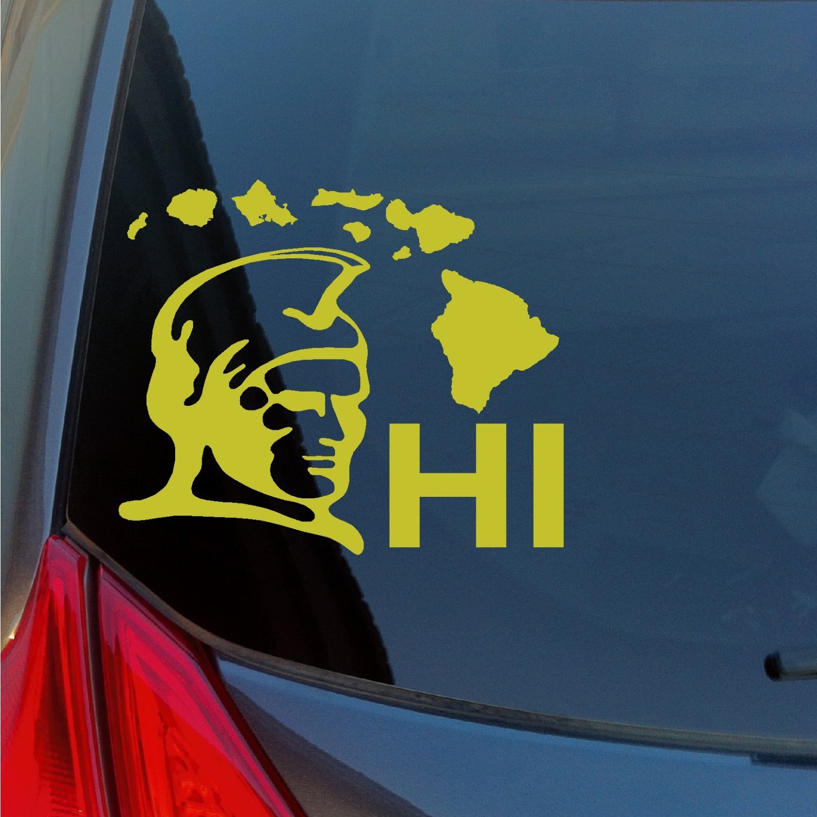 Hawaiian Islands HI vinyl sticker Kamehameha Hawaii 808 Warrior Chief leader