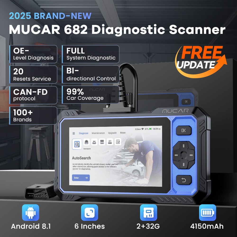 2025 MUCAR 682 Bidirectional All System OBD2 Scanner Diagnostic Tool Code Reader
