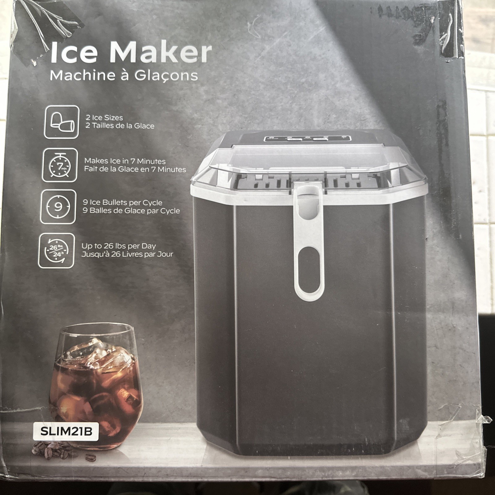 Silonn Ice Maker Countertop, Portable Ice Machine with Carry Handle, Self-Cleani