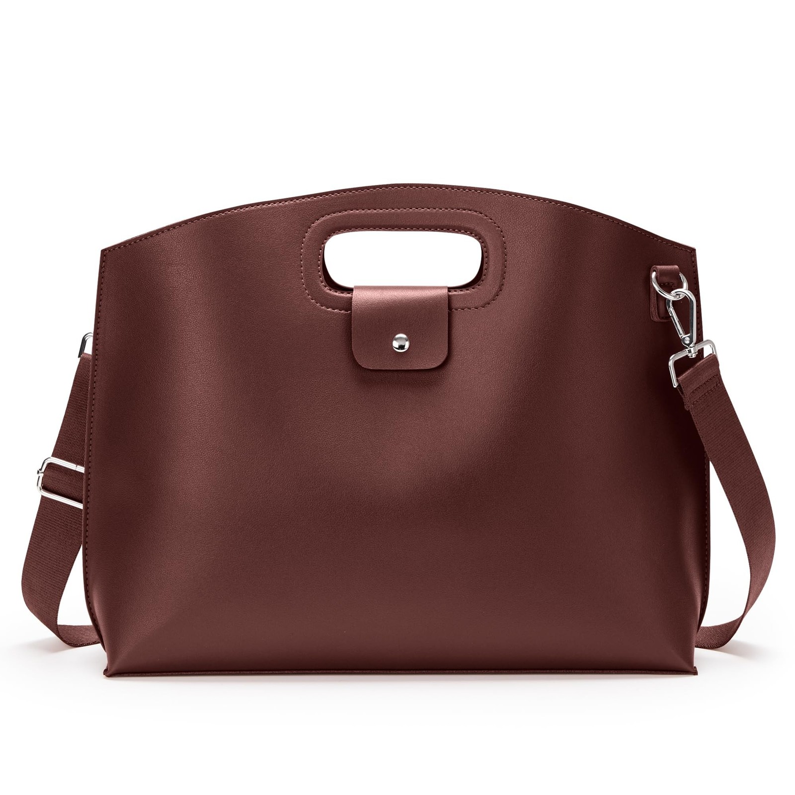 KALIDI Messenger Bag 16 Inch Slim Laptop Vegan Leather Briefcase Crossbody To...