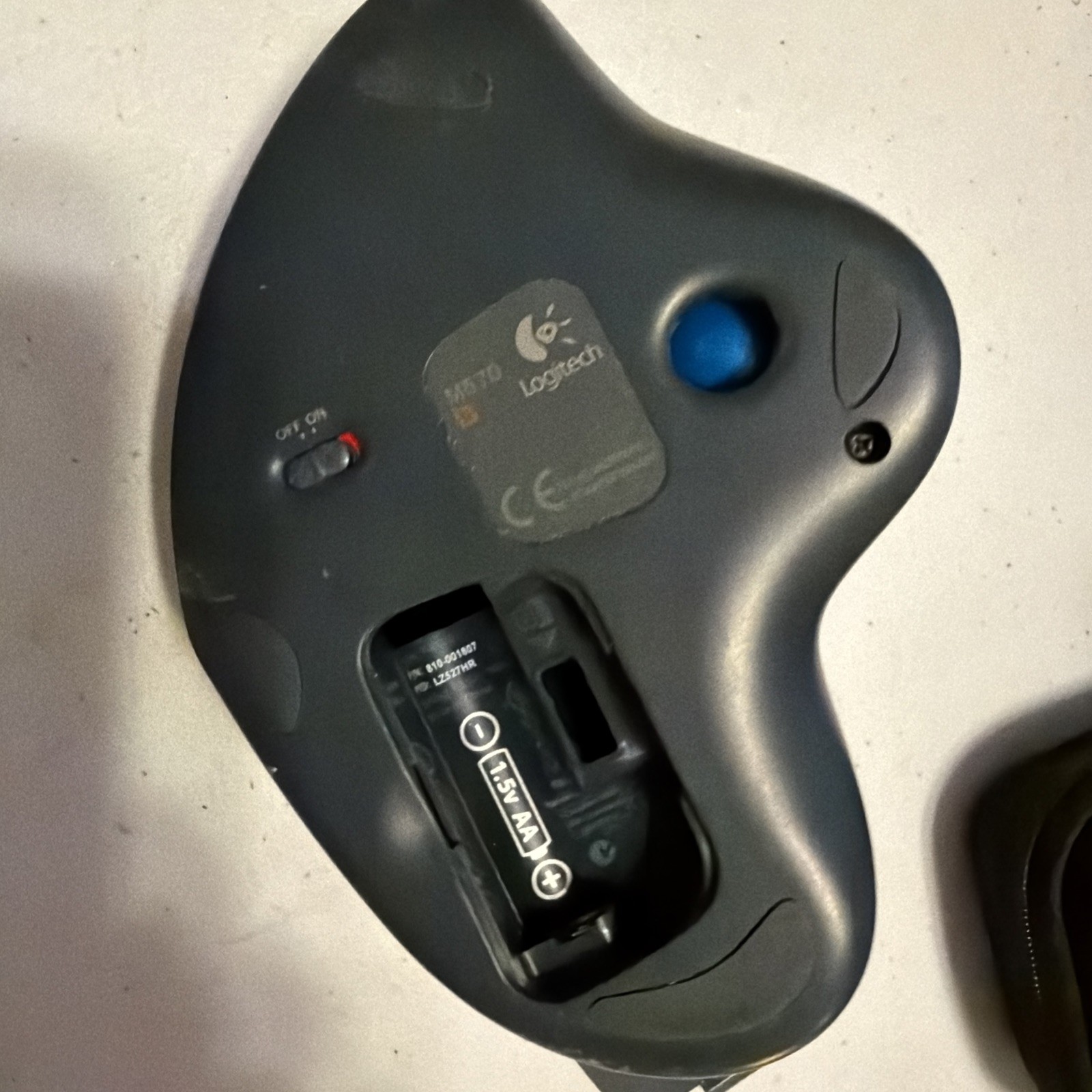 2 Logitech M570 Wireless Trackball Mouse Black w/ Bluetooth Dongle. Untested