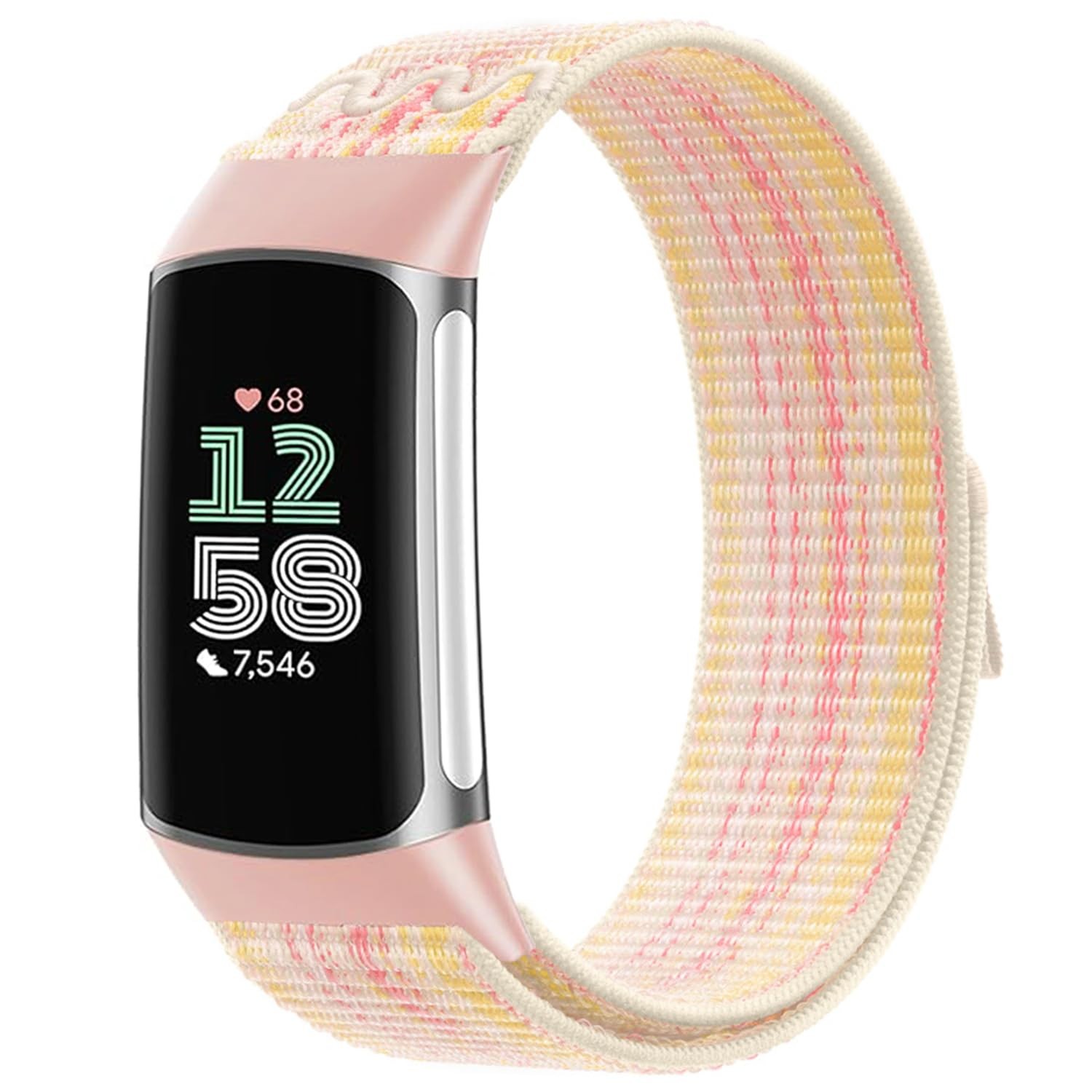 Nylon band Compatible with Fitbit Charge 6/5, Elastic Strap for Fitbit Charge...