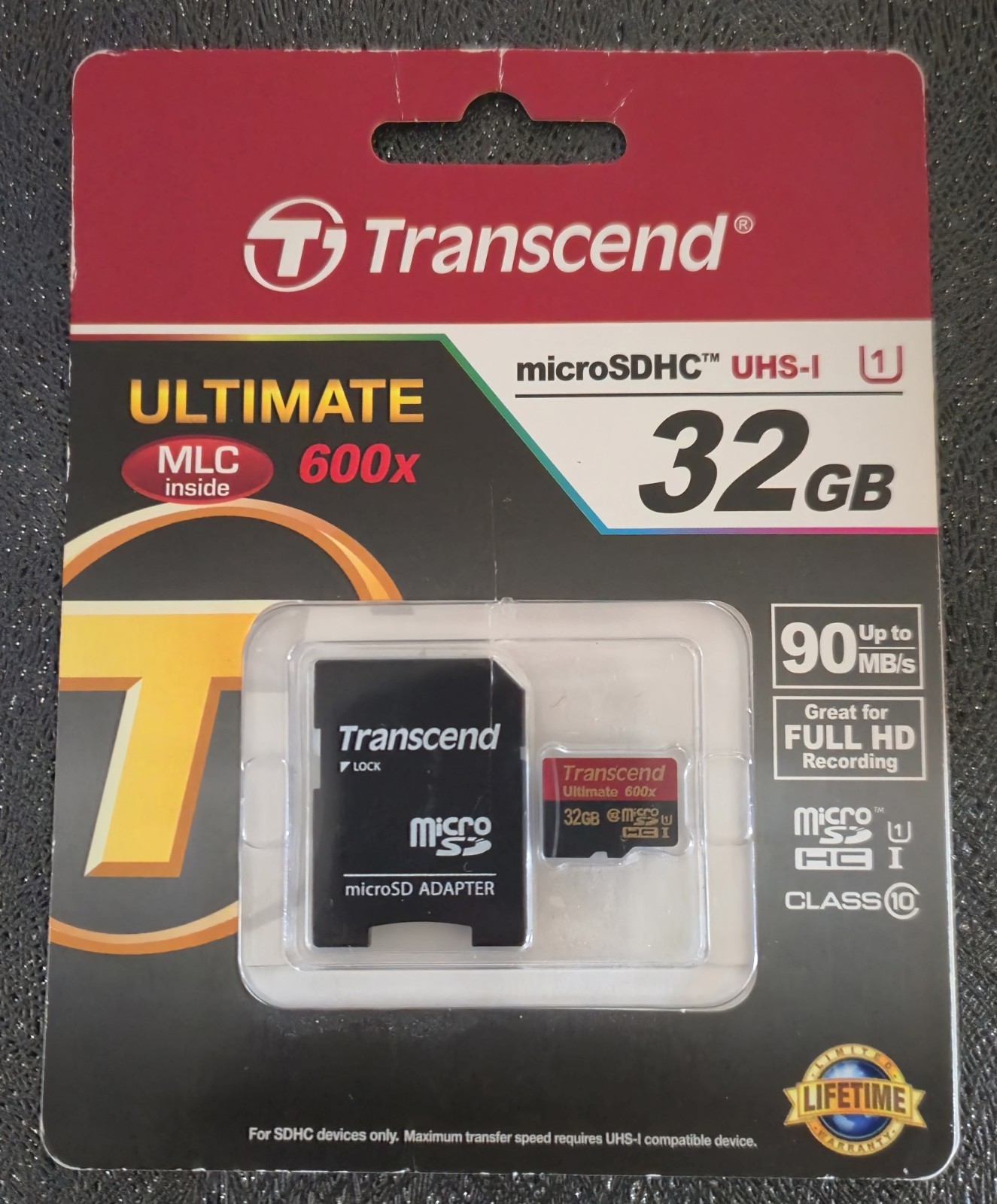 Tarjeta de Memoria MicroSDHC Clase 10 UHS-I de 32 GB con Adaptador 90 MB/S