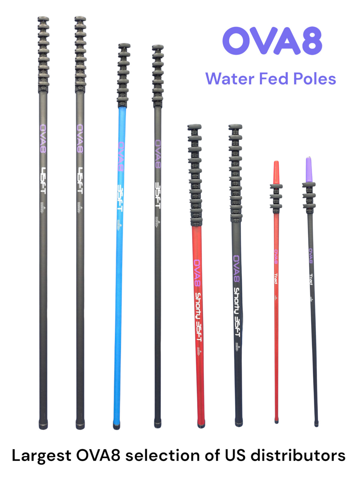 45' OVA8 Standard Water Fed Pole 9 Section 30T Complete