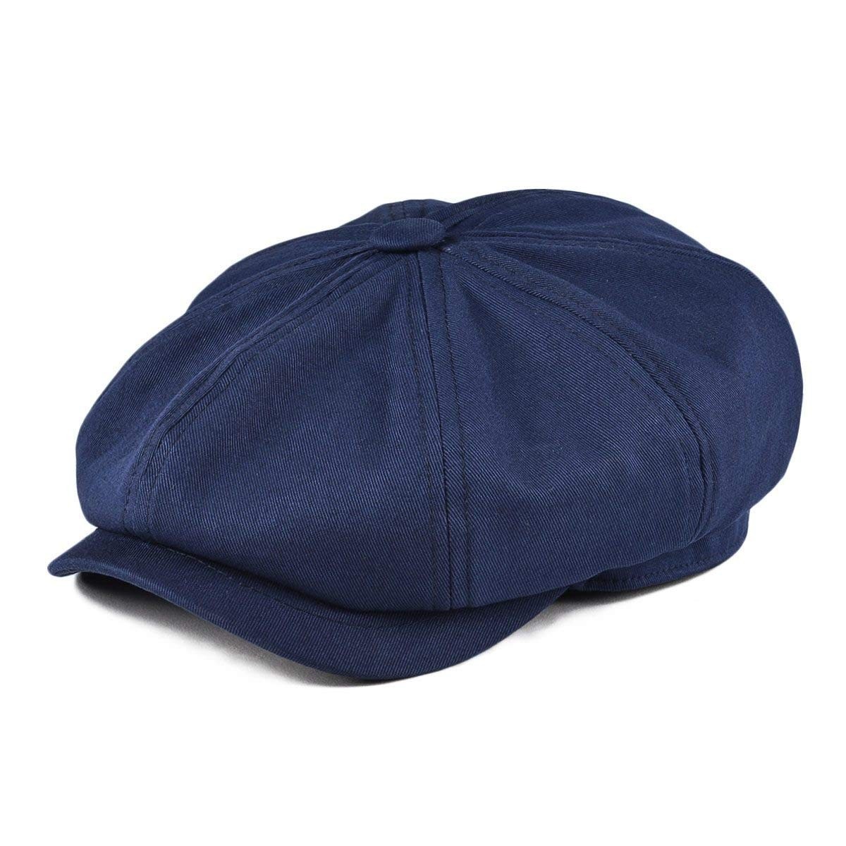 Cotton Denim Cabbie Newsboy Gatsby Cap Mens Ivy Hat Golf Driving Summer Flat DI