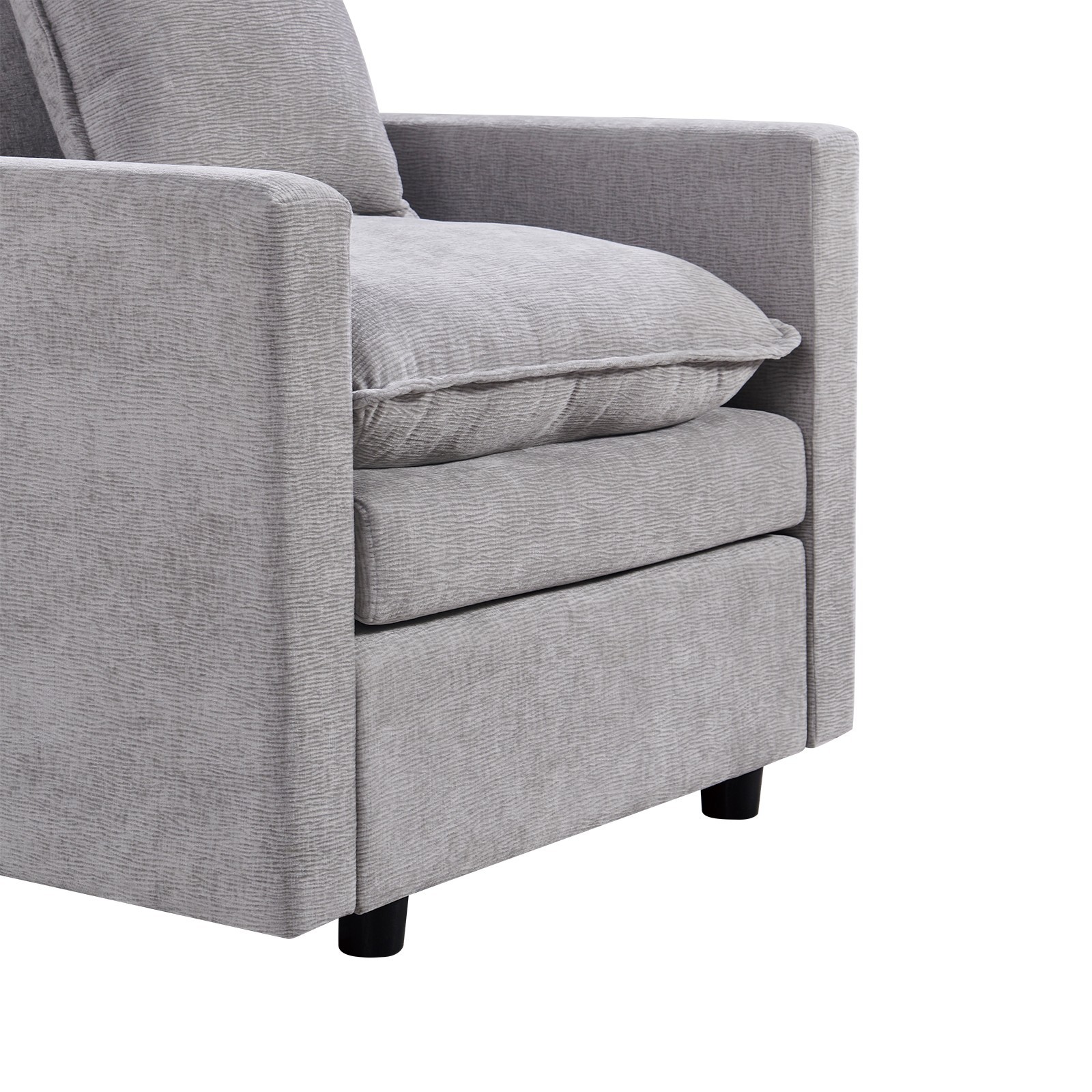 Chenille Fabric Comfy Deep Single Seat Sofa Upholstered Reading Armchair