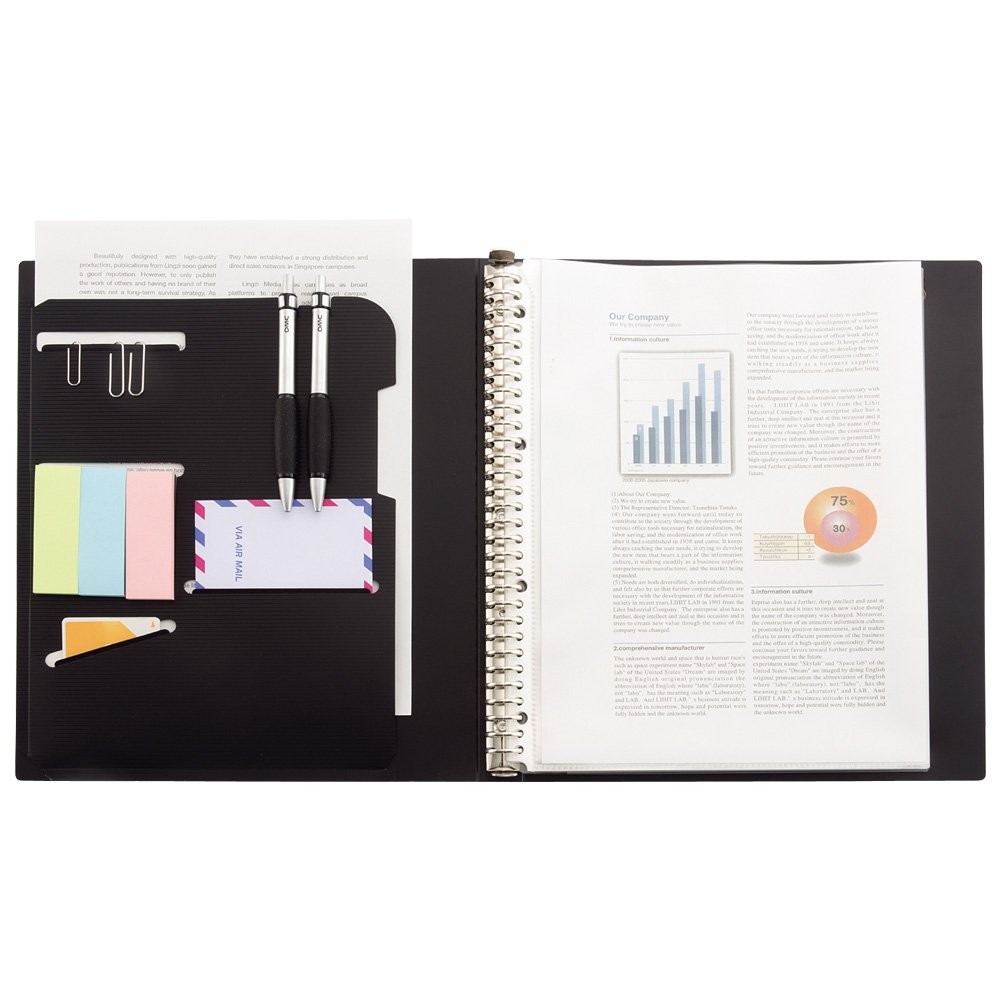 N75204 Orange File Clear Book A4 30 Holes Interchangeable 2 Type Pockets