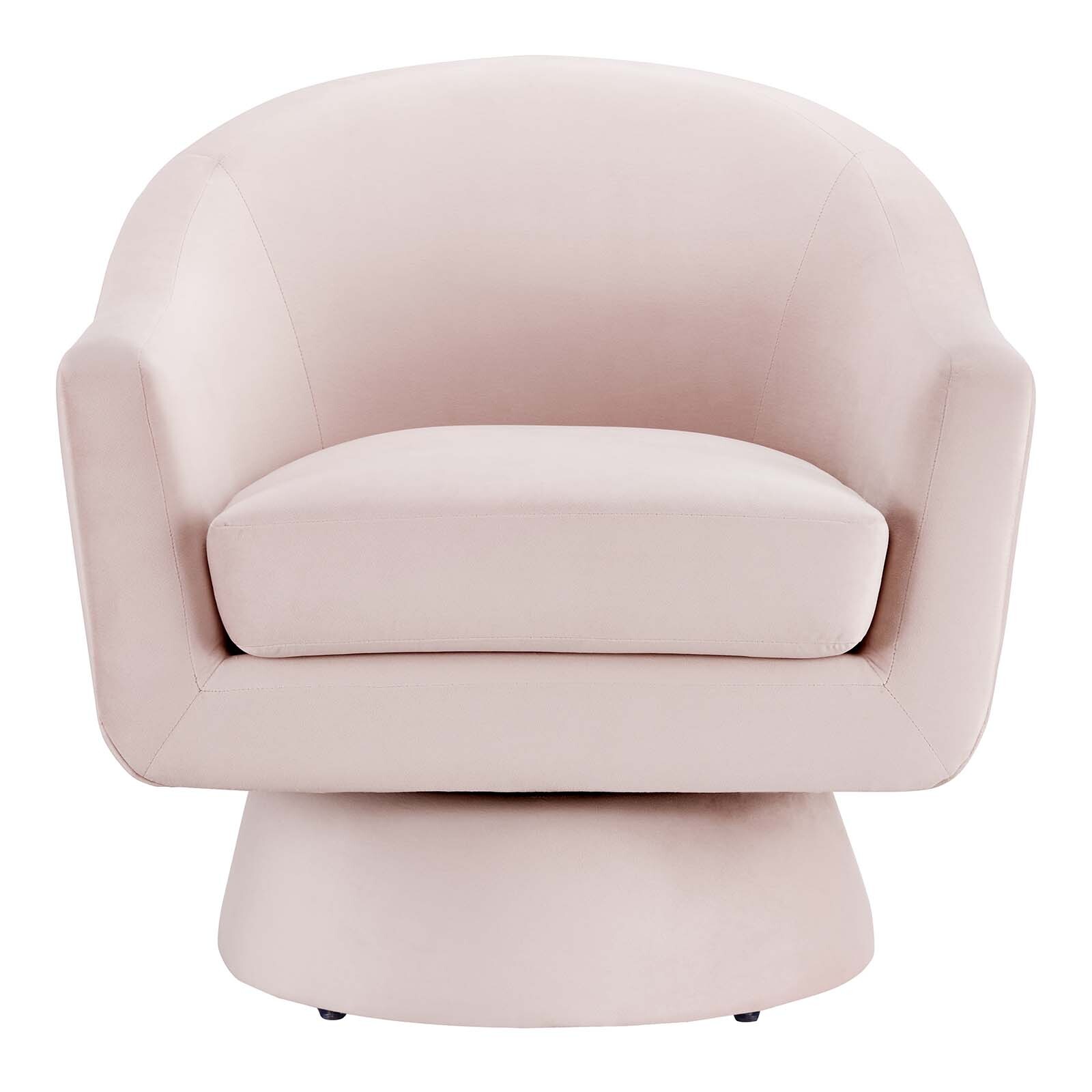 Modway Astral Performance Velvet Accent Swivel Chair in Pink