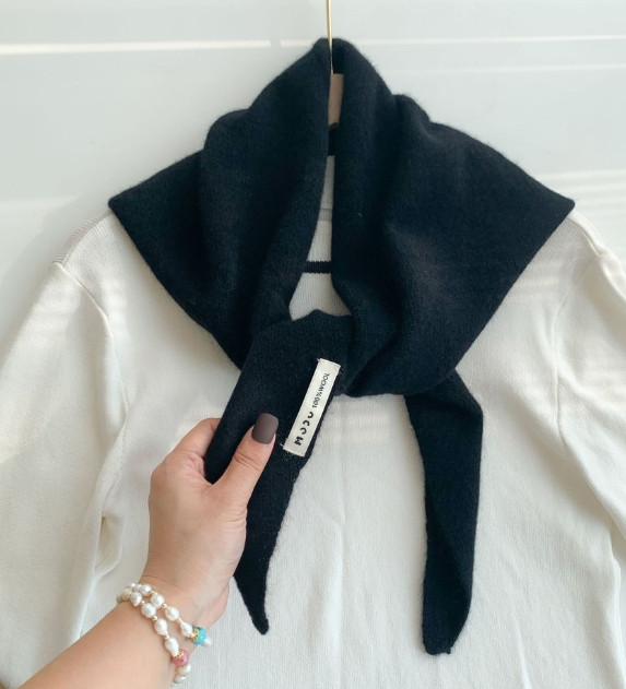 100% Cashmere Triangular Scarf 110 * 38Cm Knitted Warm Versatile Scarf
