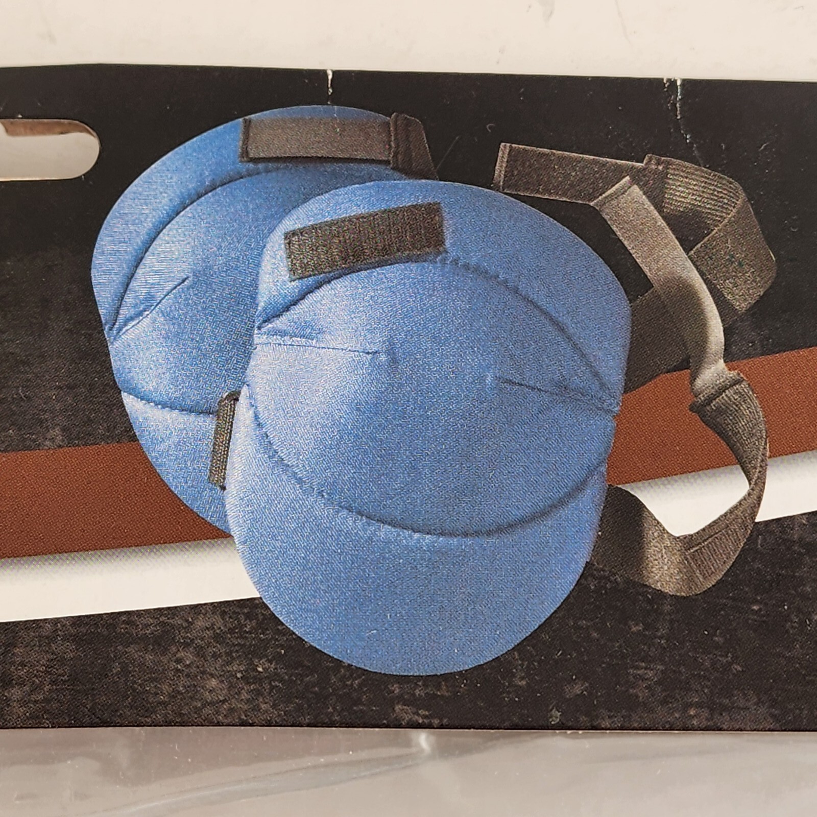 OccuNomix Soft Fabric Cap Knee Pads 2 Strap Hook and Loop Closure Blue EVA Foam