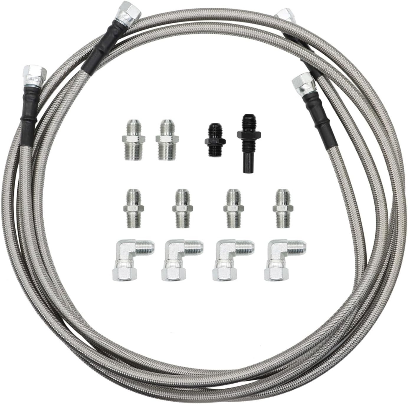 70IN Stainless Steel Braided Transmission Cooler Line Kit 6AN Fit Turbo 400 4...