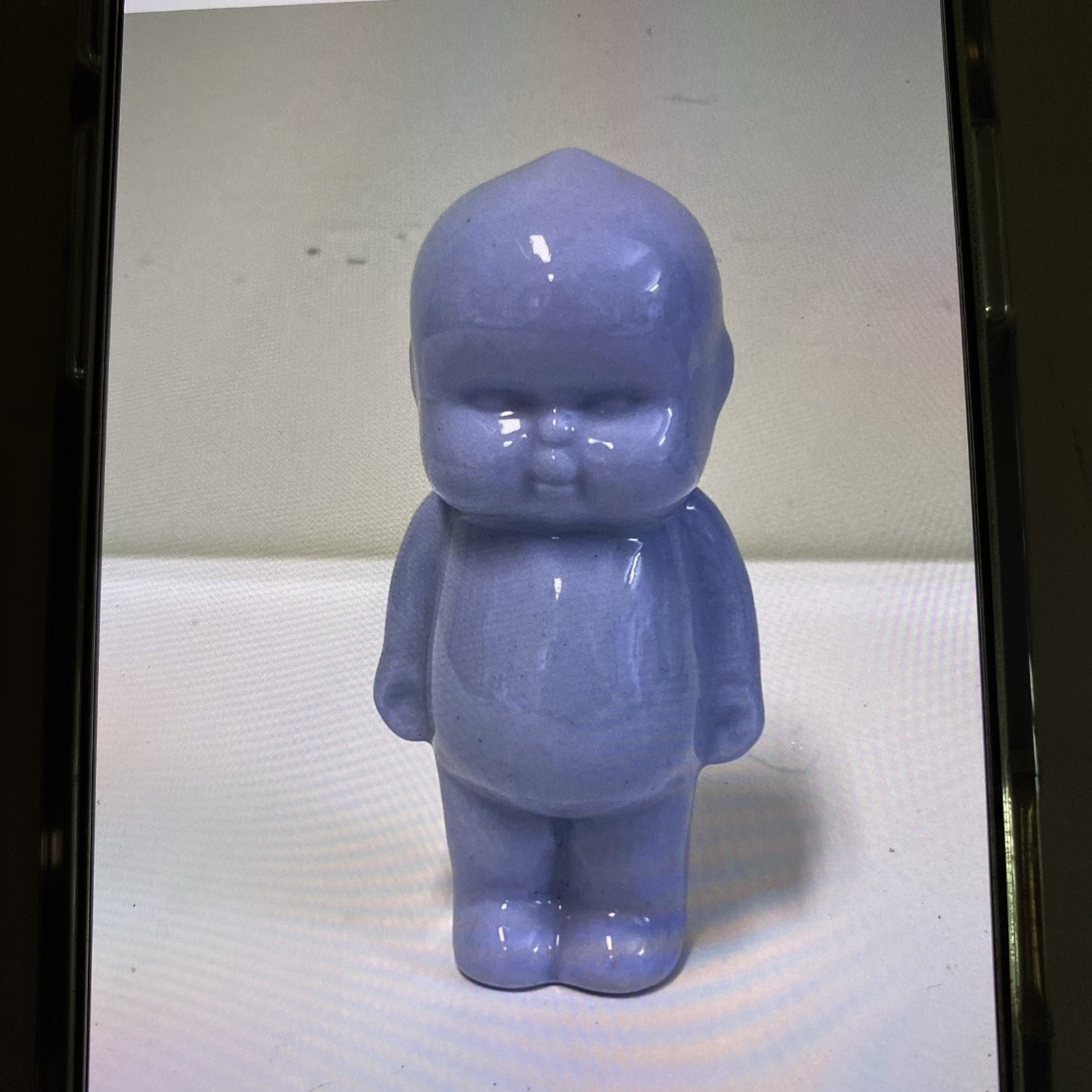 Vintage Baby Boy Porcelain  Figurine 11cm Tall Baby Blue