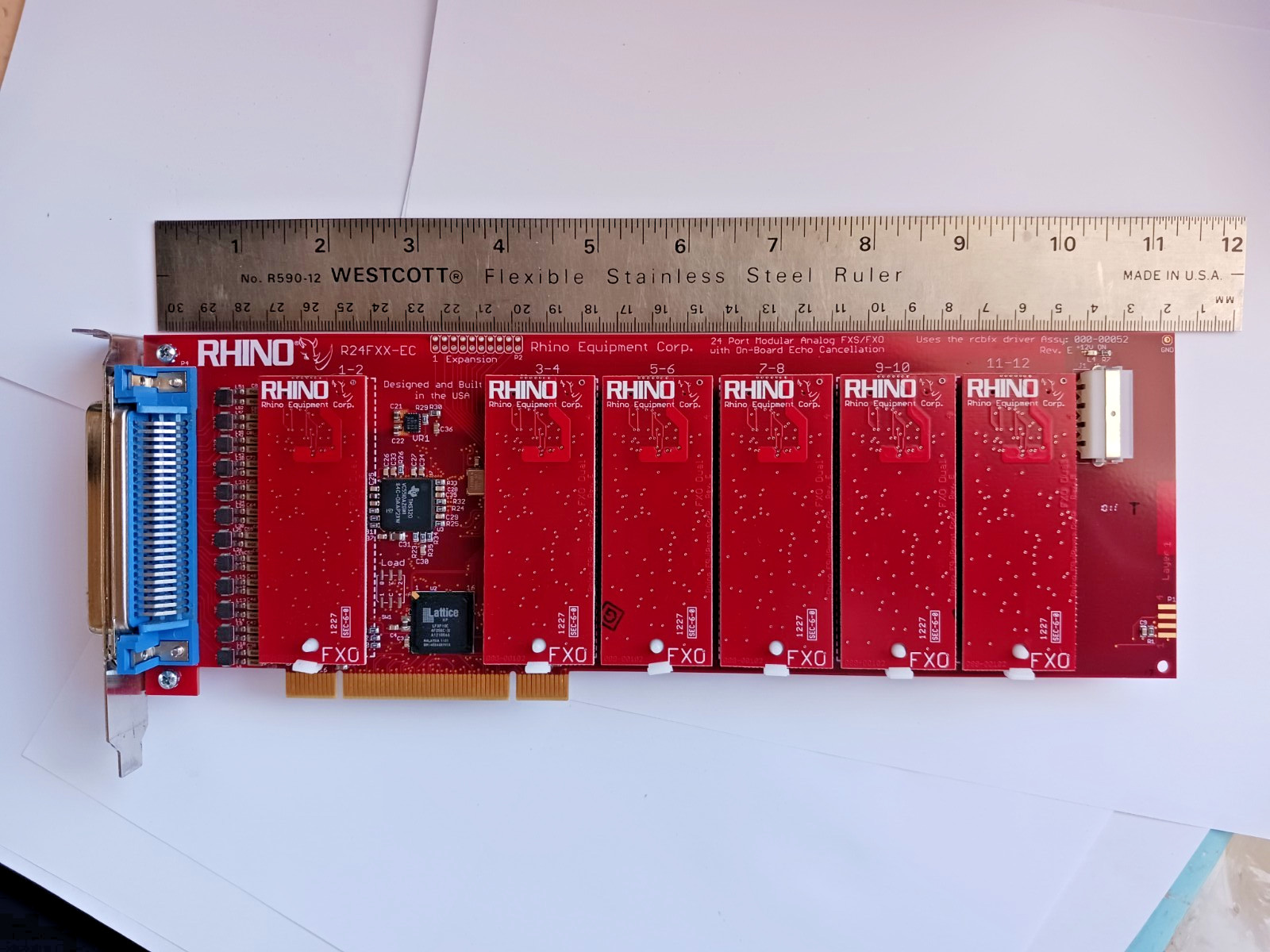 Rhino R24FXX-EC 24 Port Analog PCI Card - base board w/EC
