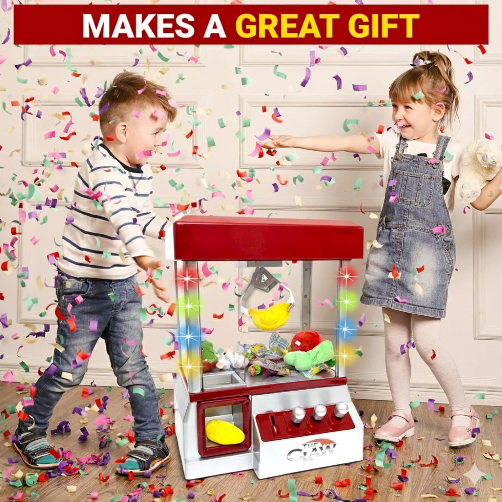 Etna Electronic Arcade Claw Machine - Toy Grabber with Small, Red