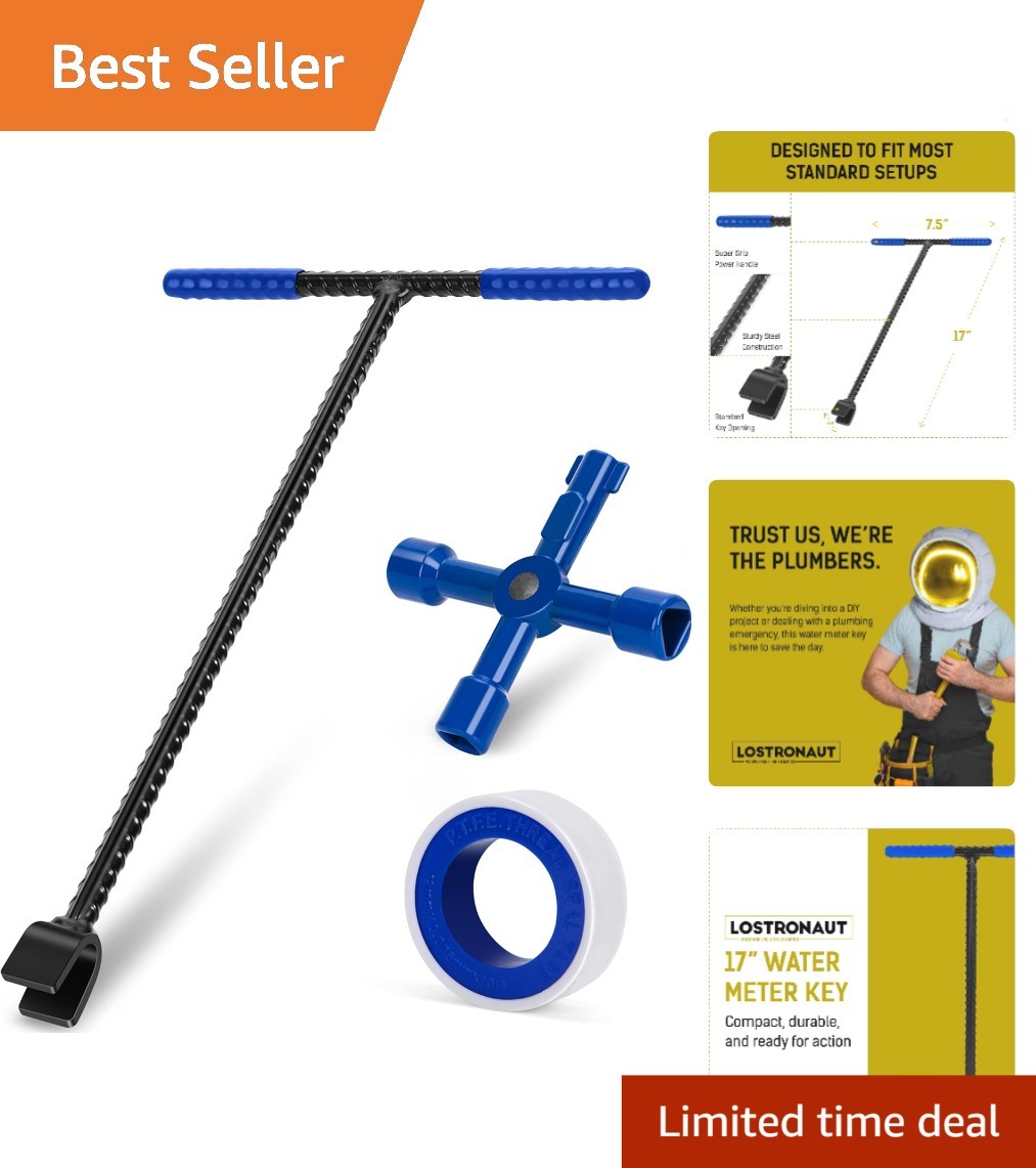 Heavy-Duty 17” Water Meter Key with Box End and User-Friendly Grip for All Tasks