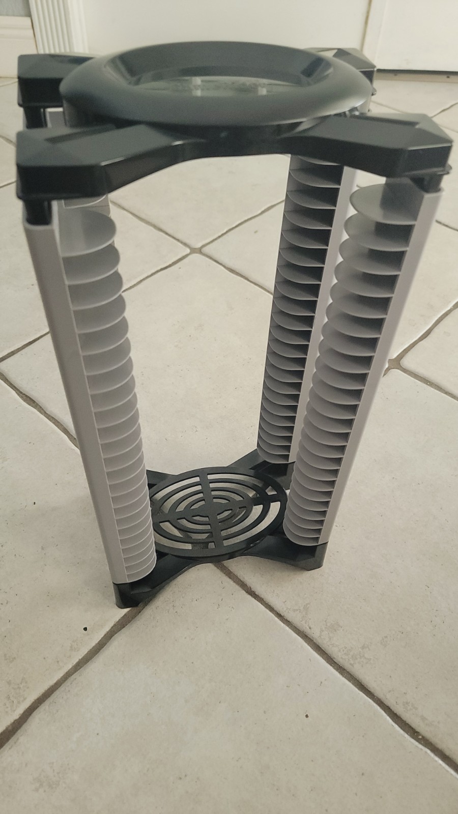 Vintage Game Rider Black Gray 24 DVD Storage Tower Organizer Playstation Xbox Wi