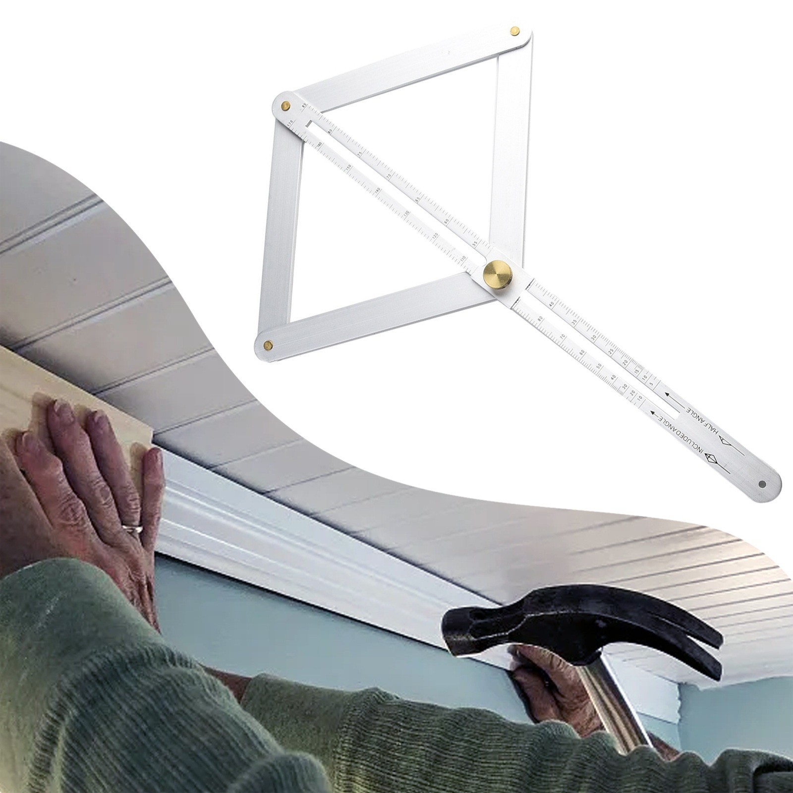 Protractor Square Protractor Measurements Multi-Angle Stainless Steel Tool