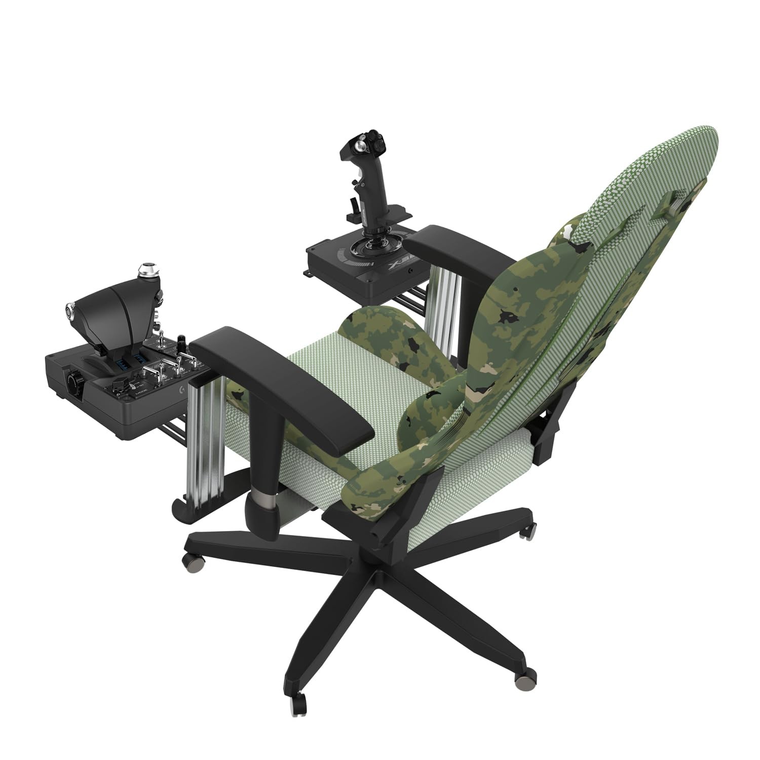 EG STARTS 2 Set Chair Mount for Flight Sim Game Joystick, Throttle & Black