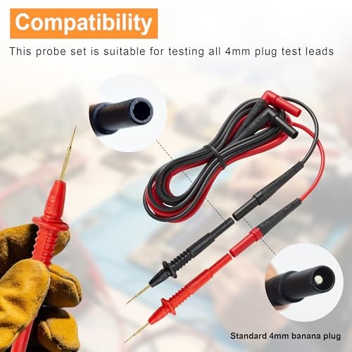 Multimeter Meter Tester Needle Point, Test 1000 VDC ZP5 Ultra-Sharp Test Probe