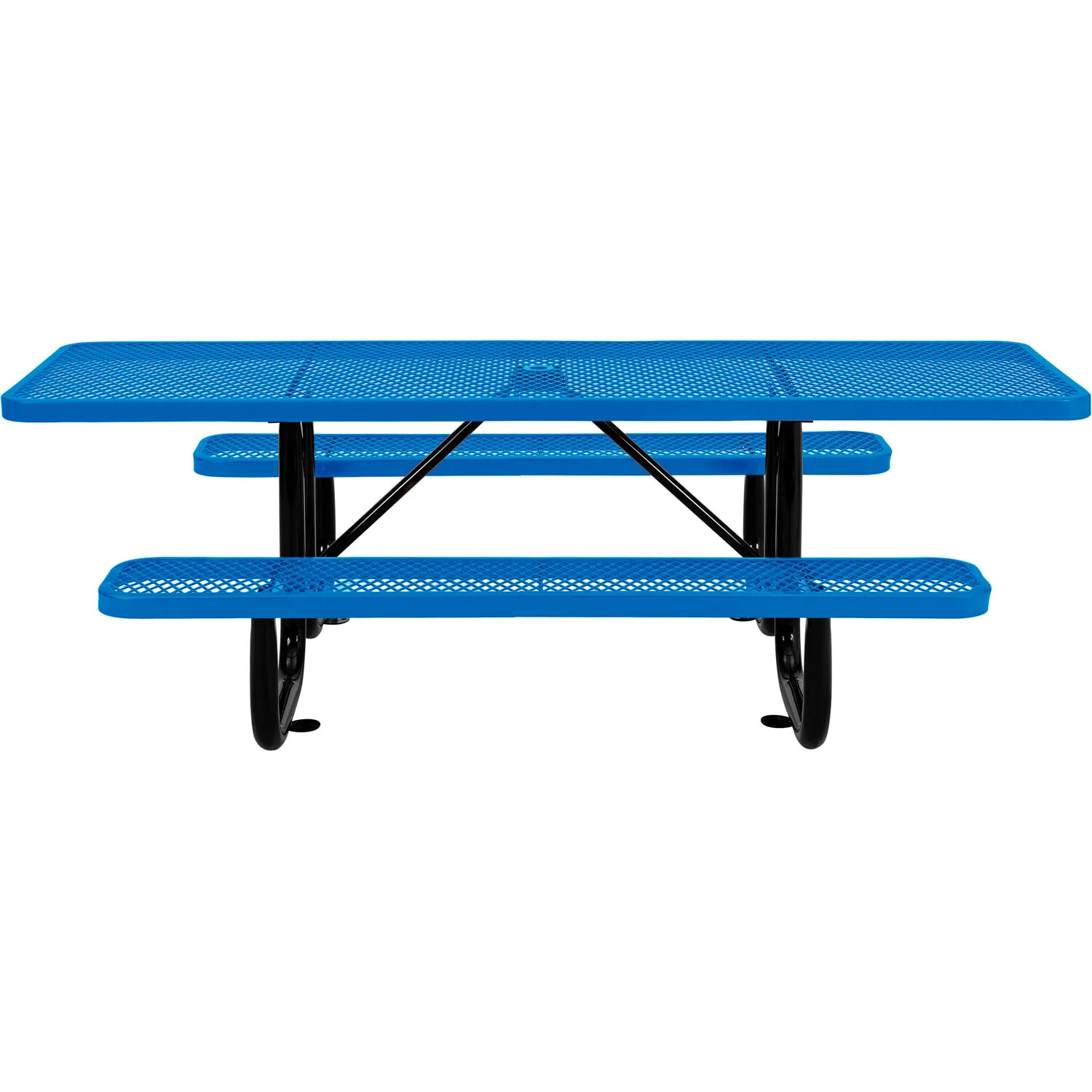 8' ADA Rectangular Picnic Table Expanded Metal Blue (96" Long)