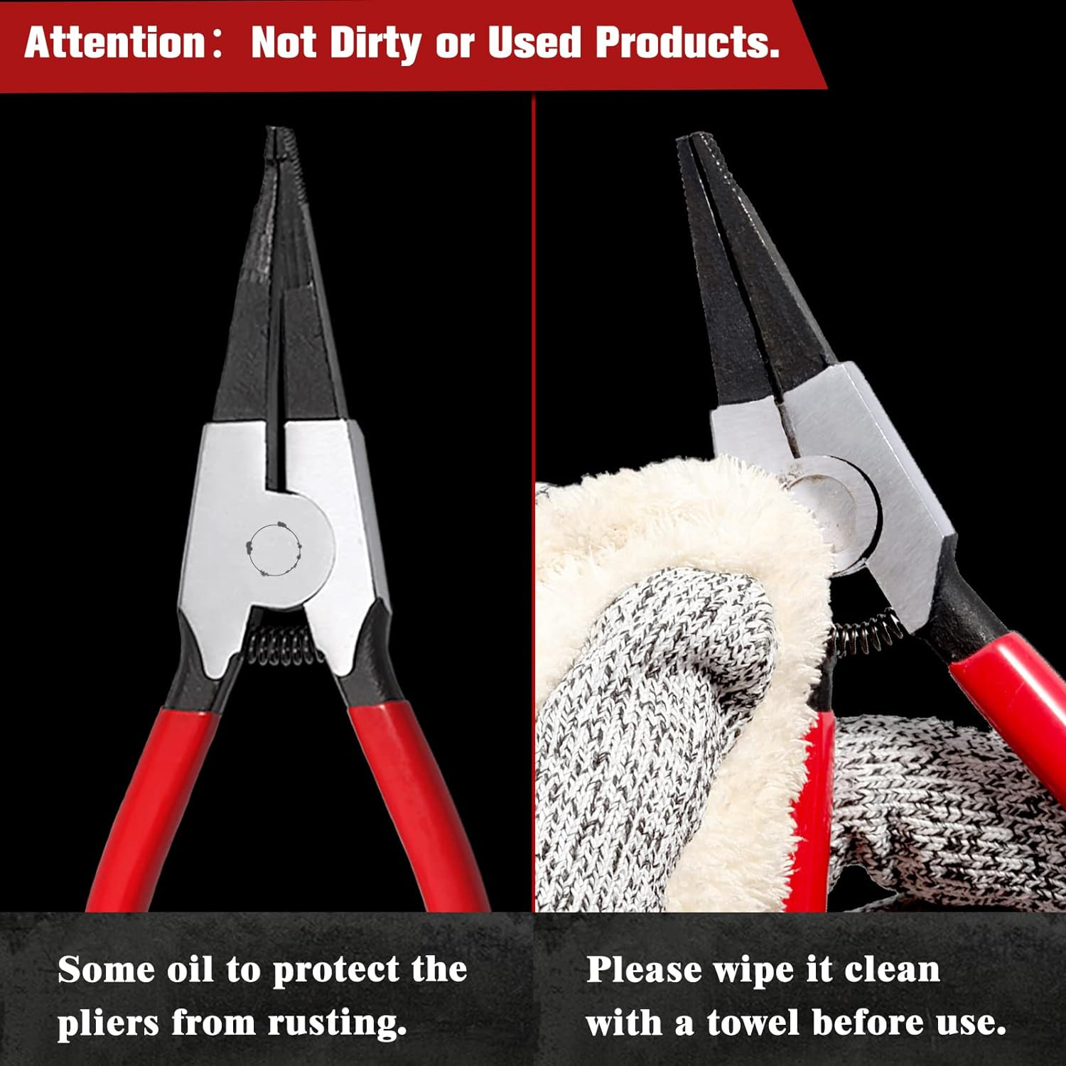 Heavy Duty Lock Ring Pliers Set - Flat Snap, Circlip, Reverse, Retaining & Ring
