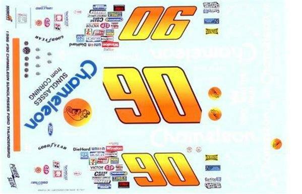 Powerslide #90 Chameleon 1984 Dick Brooks Nascar 1/24 waterslide decal