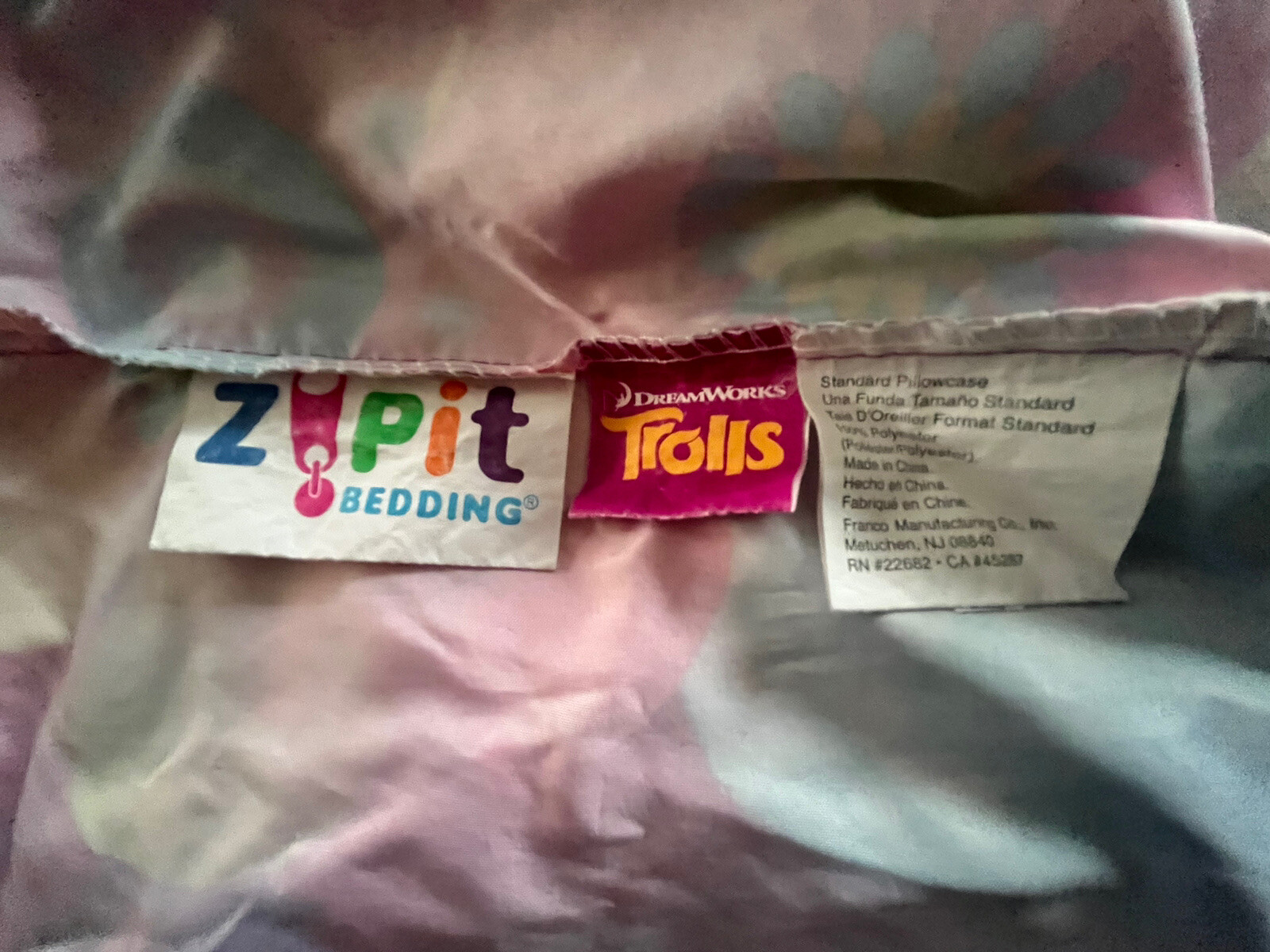 2 TROLLS By Dreamworks pillowcases. Bright fun