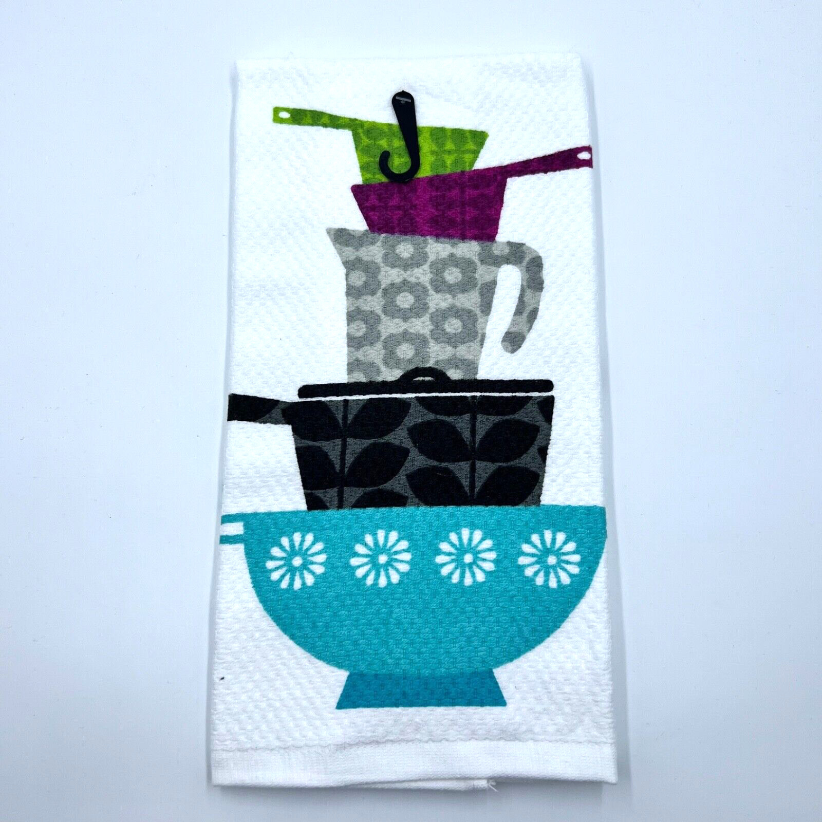 T-Fal White Pots and Pans Cotton Kitchen Towel 15” X 26” Absorbent Durable