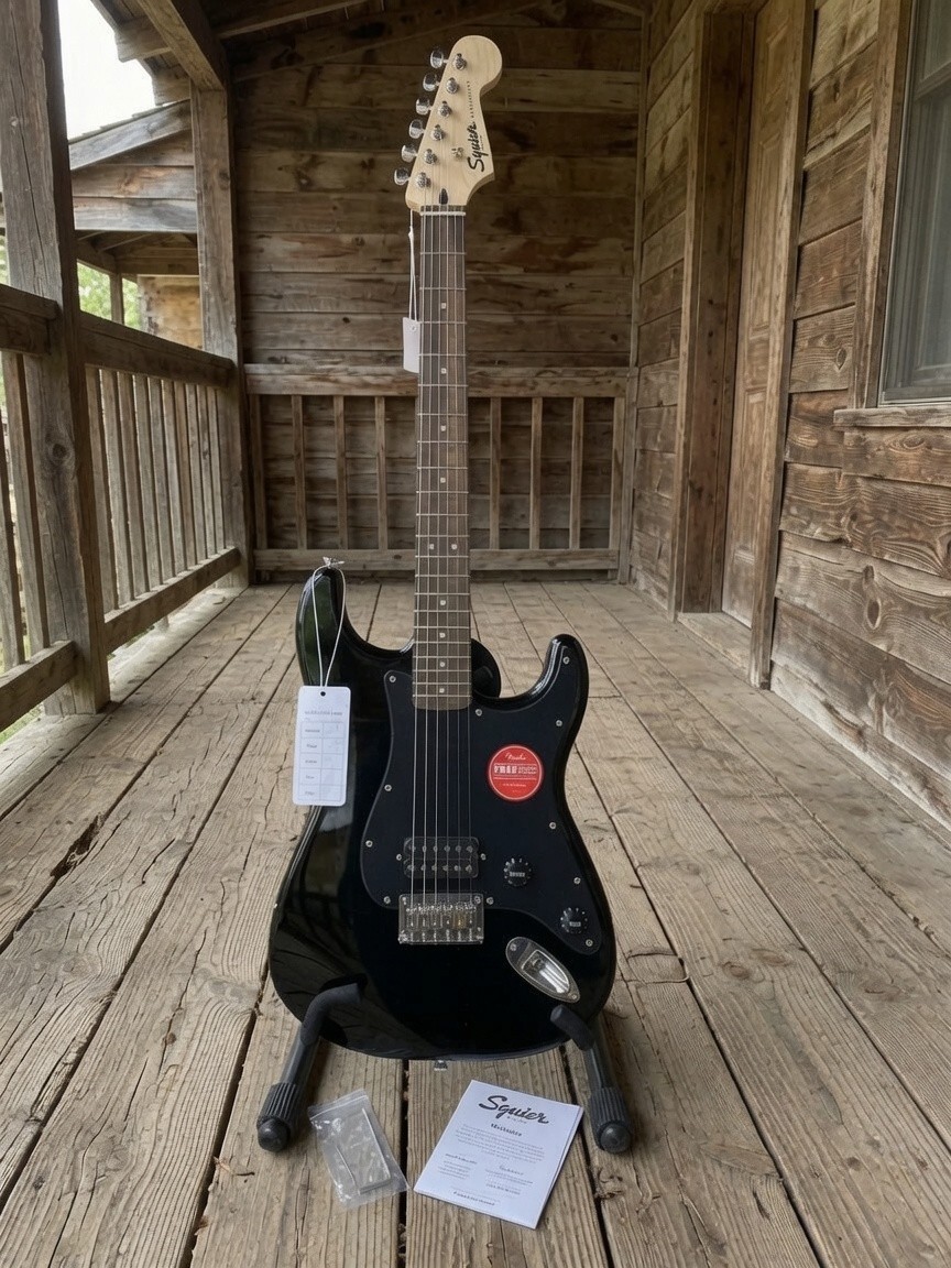 Genuine Fender Squier Strat HT Hardtail Single Humbucker Sonic Electric Guitar