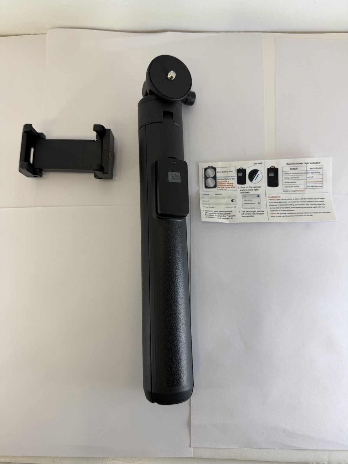 Selfie Stick Tripod Foldable Remote Shutter 360° Rotation for Smartphone Black 2