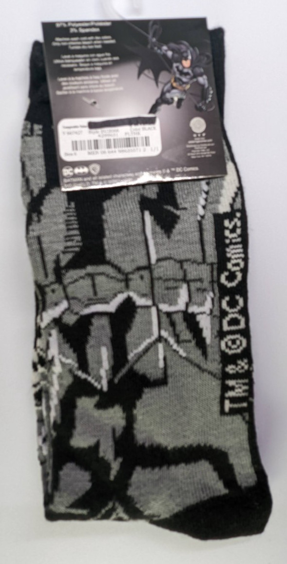 DC Comics Socks BATMAN SOCKS Novelty Socks - CREW - Teen / Adult One Size - NEW