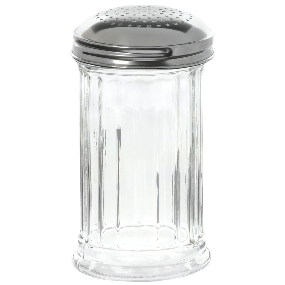 HUBERT® Cheese Shaker with Fine Perforated Stainless Steel Top 12 Ounce Glass