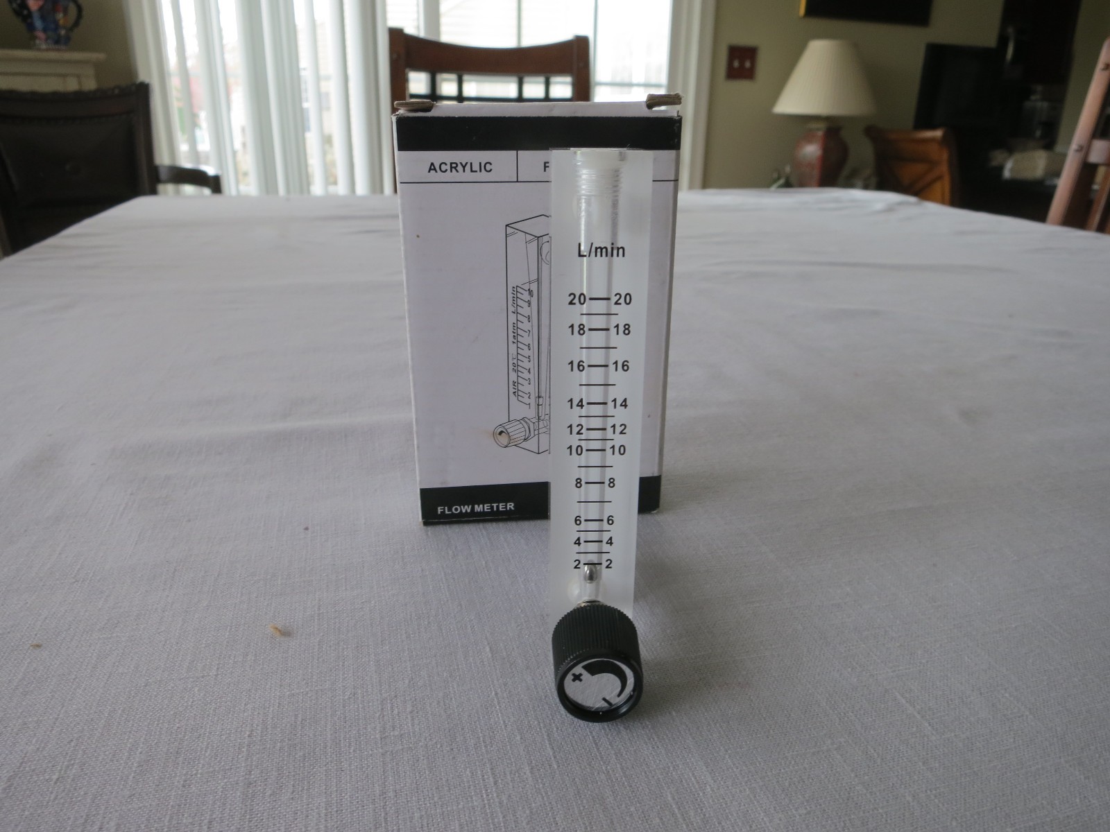 Acrylic Flowmeter 2-20 with Control Valve, New