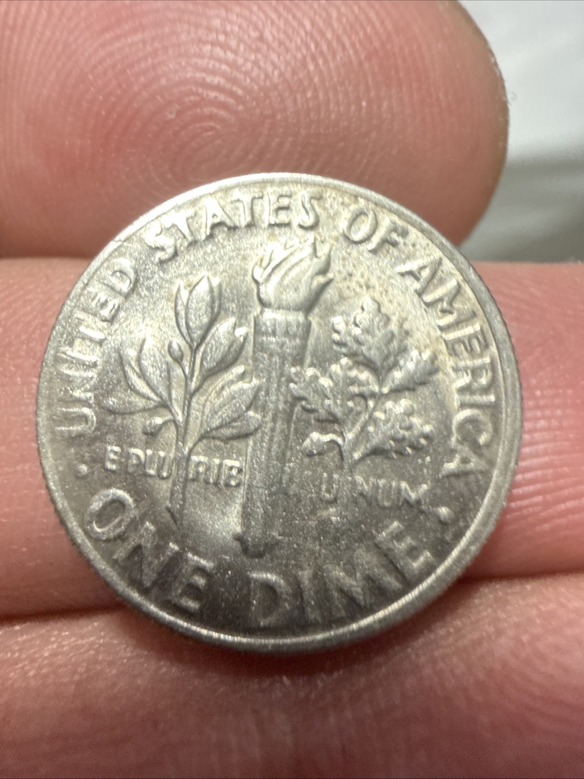 1980 Roosevelt Dime, DD, Missing Letters Reverse Error Coin