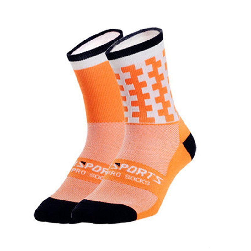 Road Cycling Socks Riding Bicycle Bike Sports Athletic Socks XC BMX MTB Orange