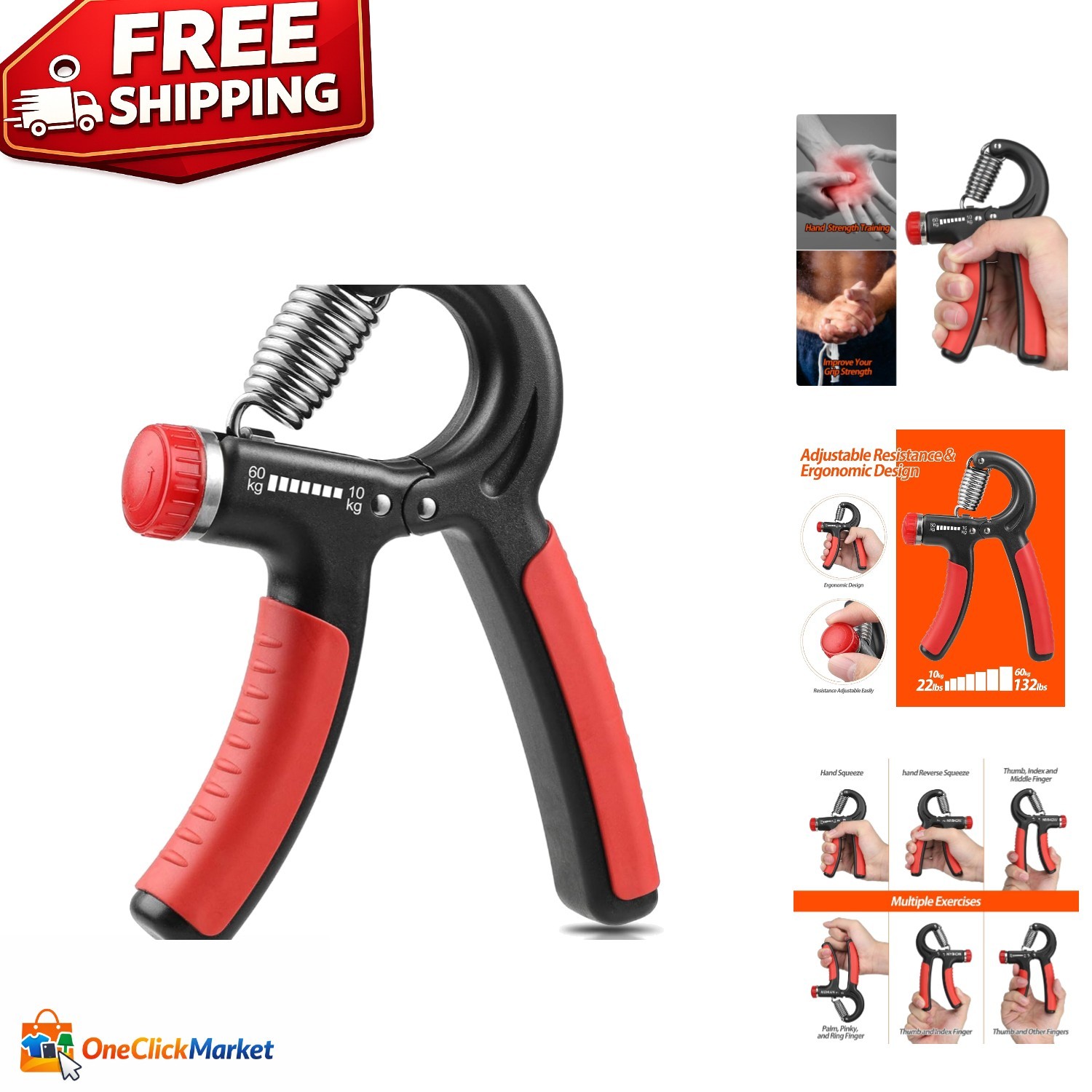 Niyikow Grip Strength Trainer – Adjustable Resistance (22-132 lbs) for Athletes