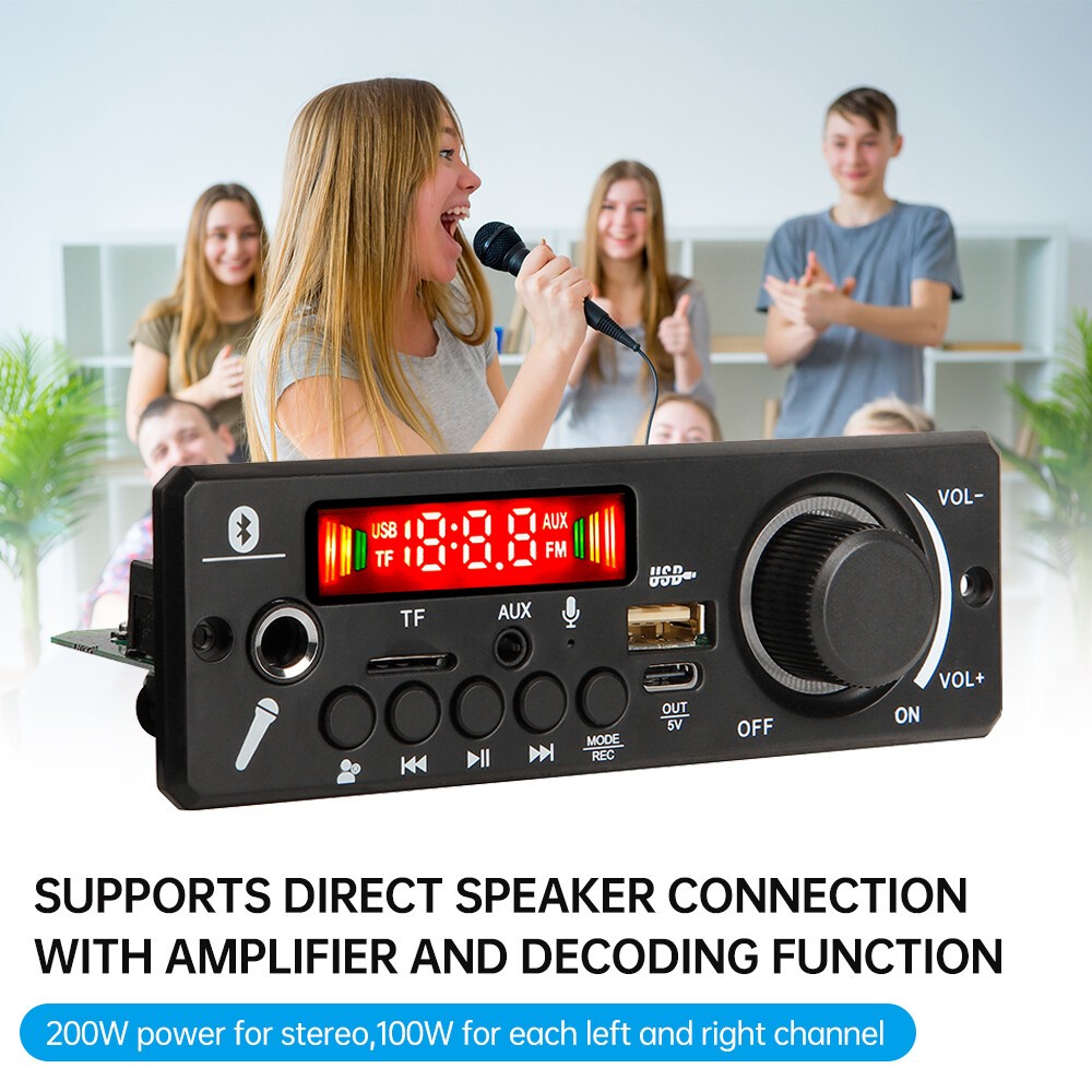 200W Amplifier TPA3116 Bluetooth Audio Decoder Board for FM Radio Music Player