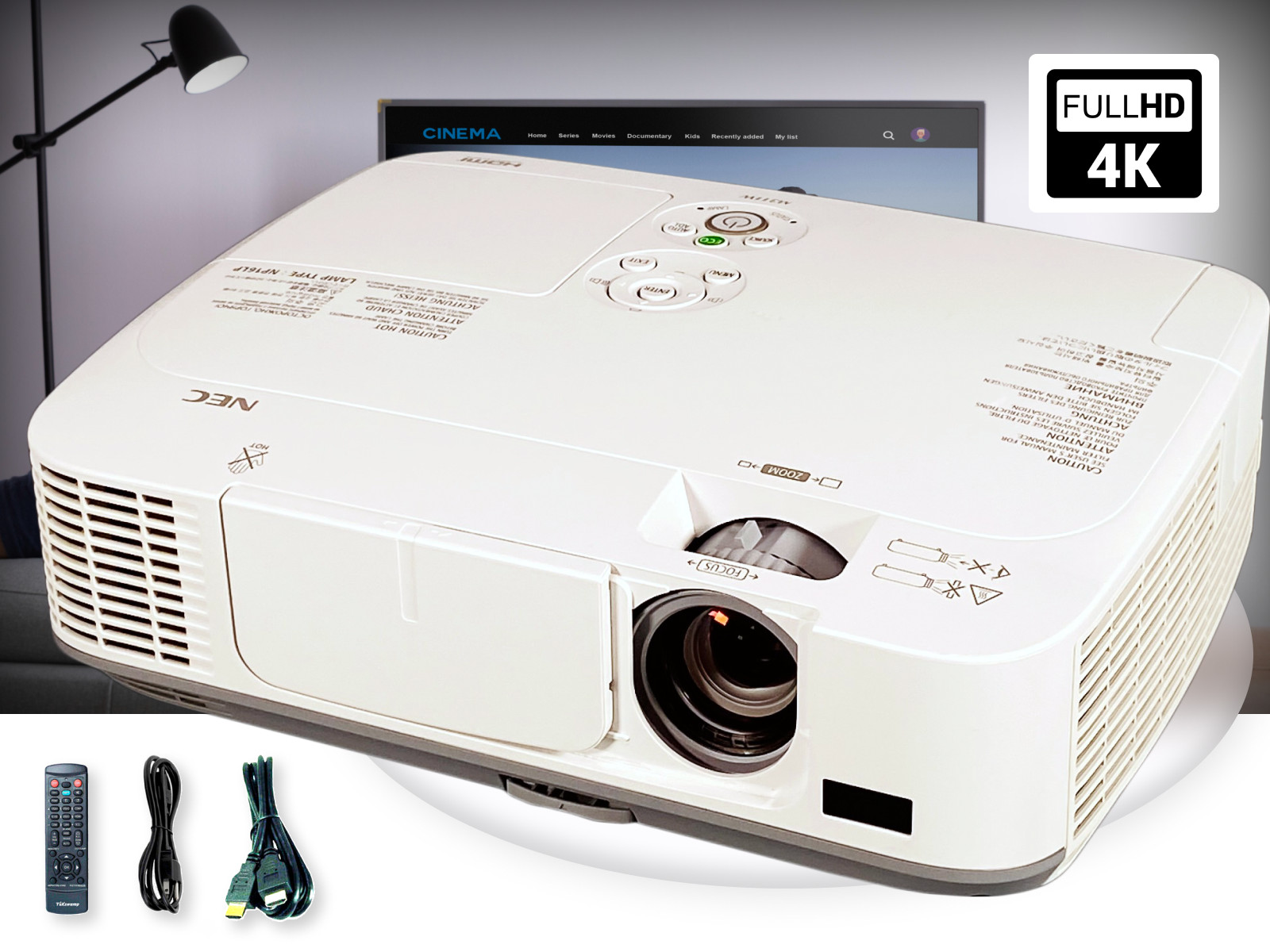 Eco-Friendly 3LCD Projector for Gaming, Golf Simulator 3100 Lumens 4K w/Bundle🎮
