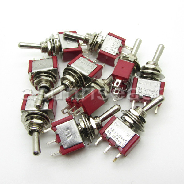 50×Mini Toggle Switch SPDT 2 Position ON-ON 3-PIN 250V 2A 120V 5A Wholesale