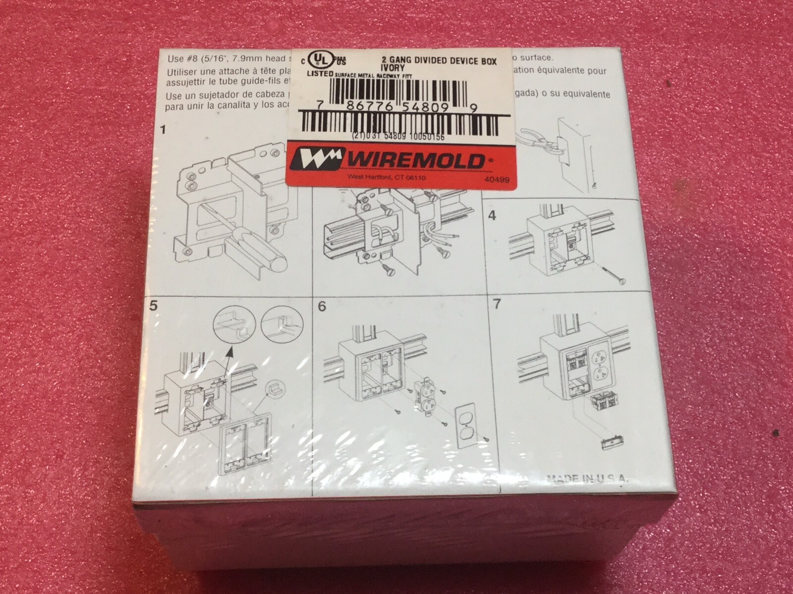 Wiremold V2444D-2 Divided Device Box 2 Gang