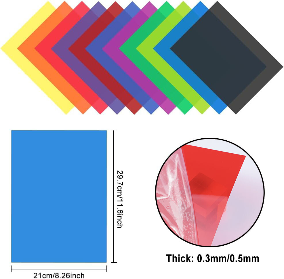 A4 Plastic Sheets 0.3mm/0.5mm Thickness Colorful Options DIY Craft