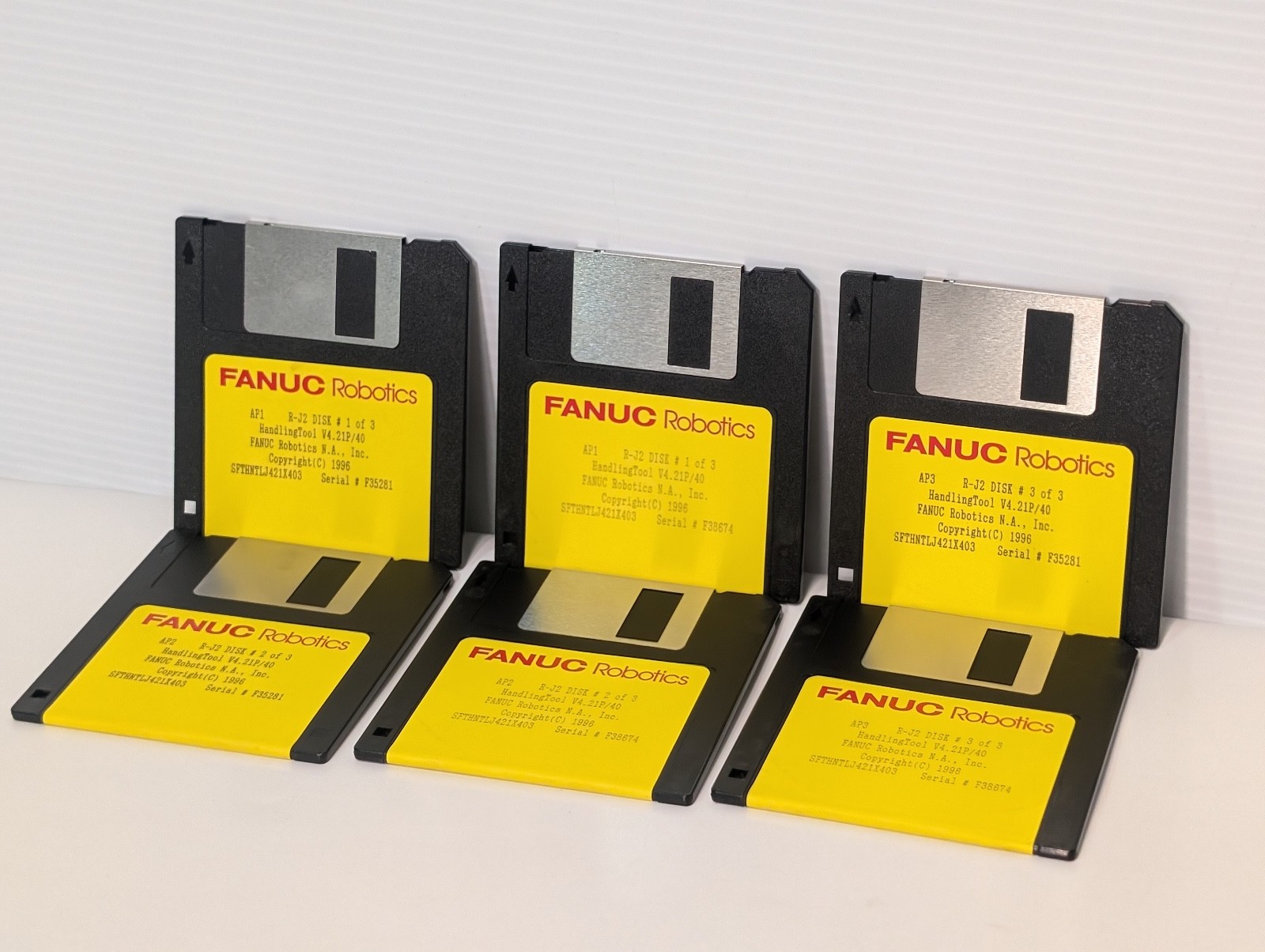 Fanuc Robotics SFTHNTLJ421X403 Handlinglool V4.21P/40 Floppy Disk 1-3, 2 of Each