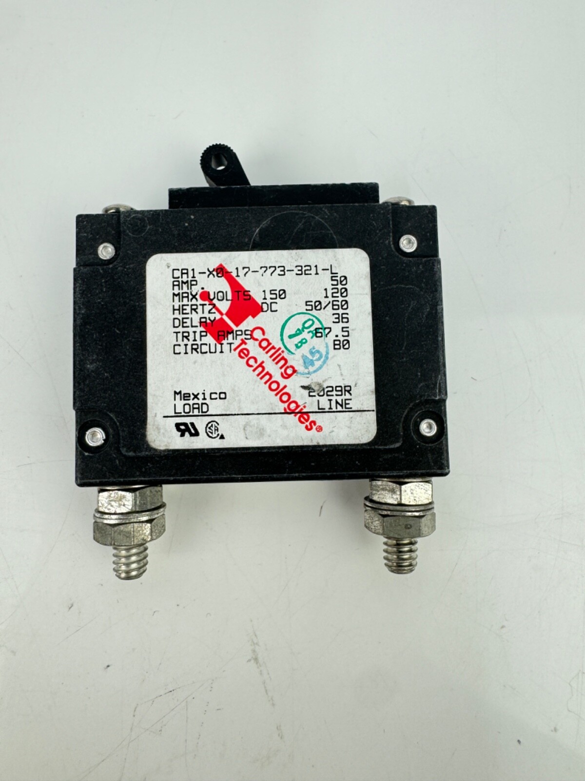 MIDNITE SOLAR MNEDC50 CIRCUIT BREAKER 50A 150VDC 1-POLE PANEL MOUNT